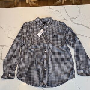 Ralph Lauren Black and White Plaid Shirt
